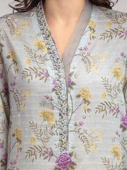 edenrobe Merak Printed Zari Lawn Unstitched 3Pc Suit EWU6M6-016