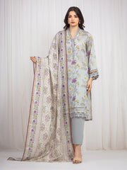 edenrobe Merak Printed Zari Lawn Unstitched 3Pc Suit EWU6M6-016