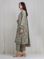 edenrobe Merak Printed Zari Lawn Unstitched 3Pc Suit EWU6M6-017