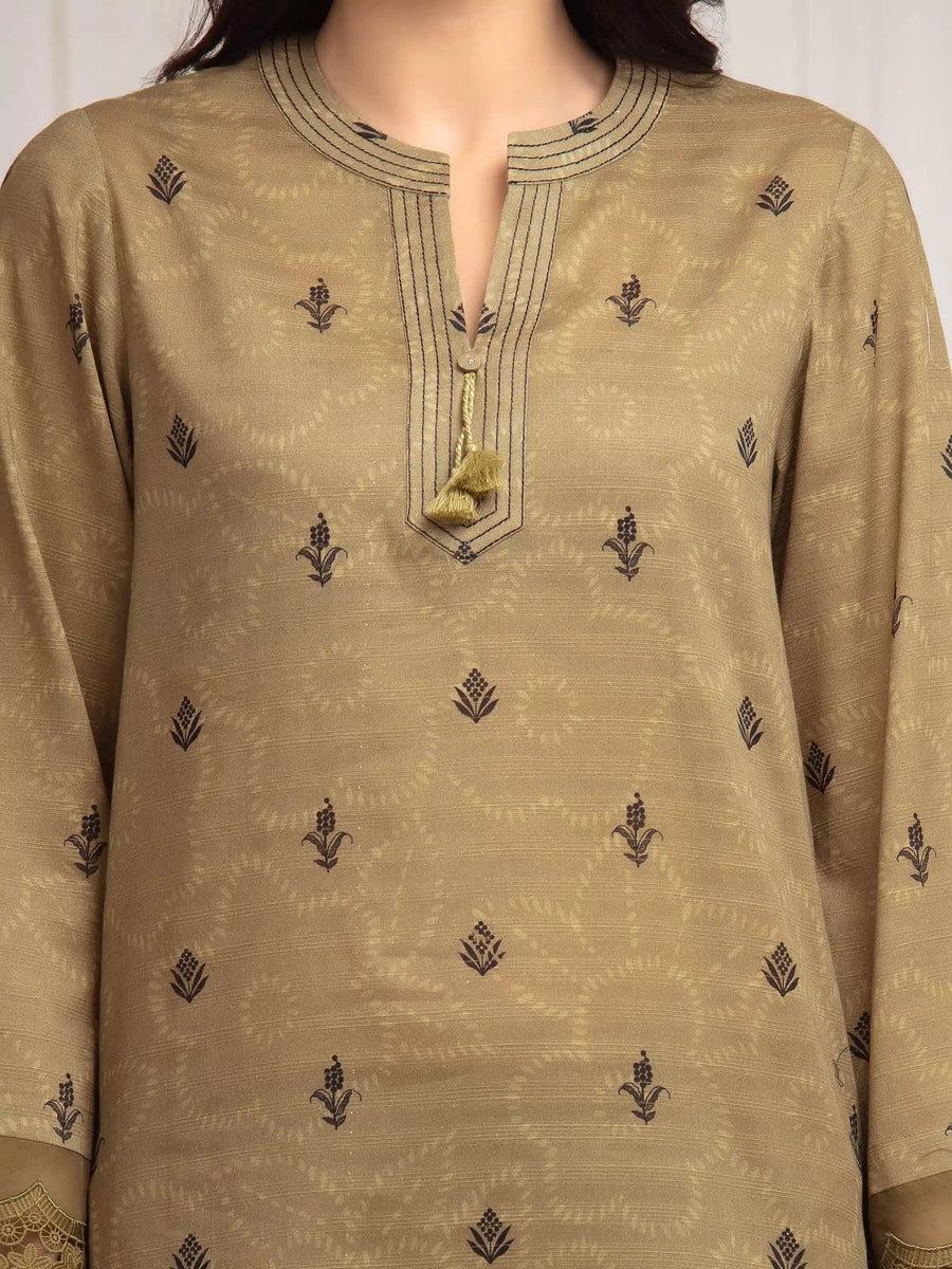 edenrobe Merak Printed Zari Lawn Unstitched 3Pc Suit EWU6M6-020