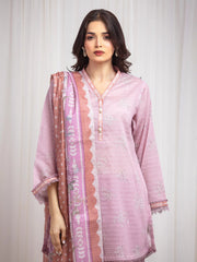 edenrobe Merak Printed Zari Lawn Unstitched 3Pc Suit EWU6M6-021