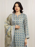 edenrobe Merak Printed Zari Lawn Unstitched 3Pc Suit EWU6M6-023