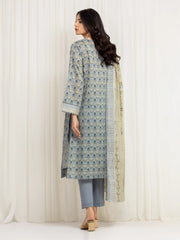 edenrobe Merak Printed Zari Lawn Unstitched 3Pc Suit EWU6M6-023