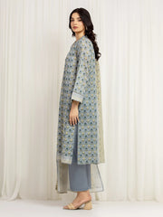 edenrobe Merak Printed Zari Lawn Unstitched 3Pc Suit EWU6M6-023