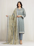 edenrobe Merak Printed Zari Lawn Unstitched 3Pc Suit EWU6M6-023