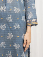 edenrobe Merak Printed Zari Lawn Unstitched 3Pc Suit EWU6M6-024