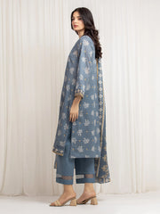 edenrobe Merak Printed Zari Lawn Unstitched 3Pc Suit EWU6M6-024