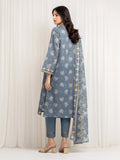 edenrobe Merak Printed Zari Lawn Unstitched 3Pc Suit EWU6M6-024