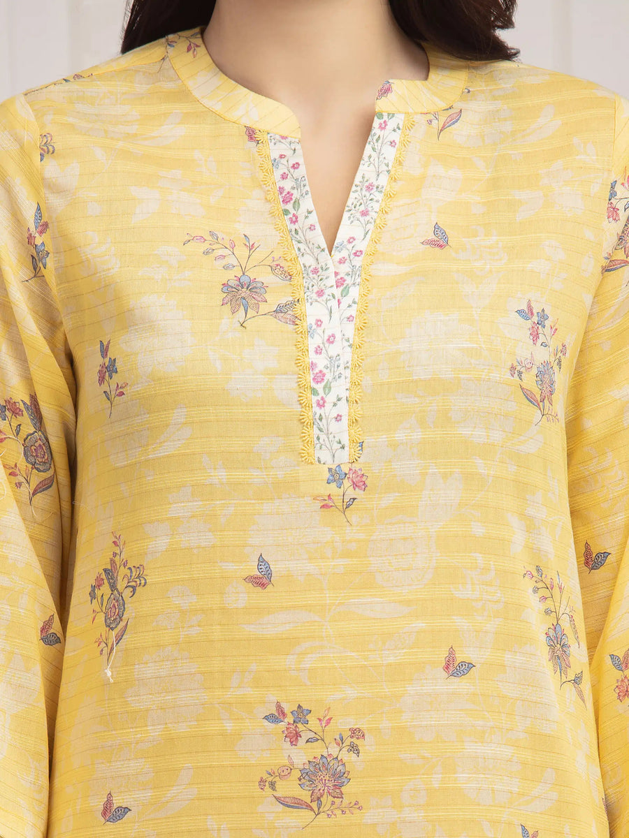 edenrobe Merak Printed Zari Lawn Unstitched 3Pc Suit EWU6M6-027