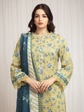 edenrobe Merak Printed Zari Lawn Unstitched 3Pc Suit EWU6M6-028