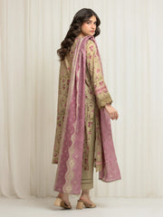 edenrobe Merak Printed Zari Lawn Unstitched 3Pc Suit EWU6M6-033