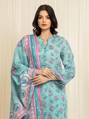 edenrobe Merak Printed Zari Lawn Unstitched 3Pc Suit EWU6M6-034