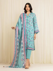 edenrobe Merak Printed Zari Lawn Unstitched 3Pc Suit EWU6M6-034