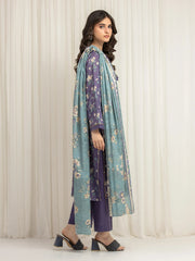 edenrobe Merak Printed Zari Lawn Unstitched 3Pc Suit EWU6M6-035