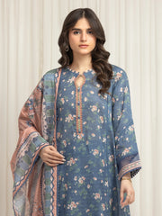 edenrobe Merak Printed Zari Lawn Unstitched 3Pc Suit EWU6M6-036