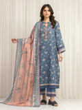 edenrobe Merak Printed Zari Lawn Unstitched 3Pc Suit EWU6M6-036