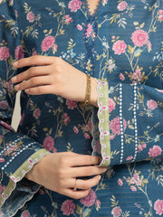 edenrobe Merak Printed Zari Lawn Unstitched 3Pc Suit EWU6M6-037