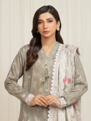 edenrobe Merak Printed Zari Lawn Unstitched 3Pc Suit EWU6M6-040