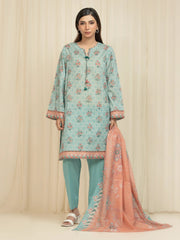 edenrobe Merak Printed Zari Lawn Unstitched 3Pc Suit EWU6M6-042