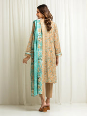 edenrobe Merak Printed Zari Lawn Unstitched 3Pc Suit EWU6M6-043
