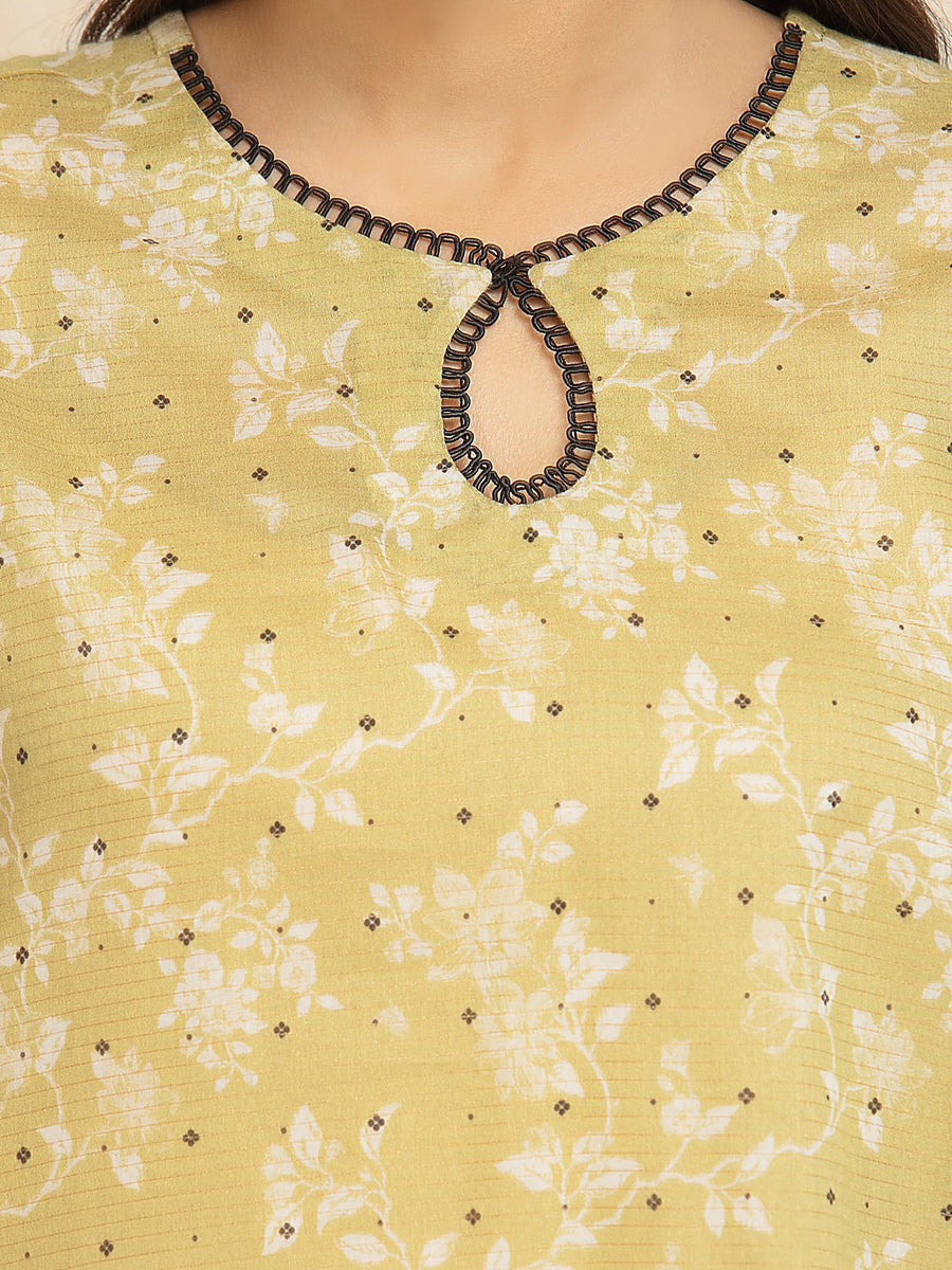 edenrobe Merak Printed Zari Lawn Unstitched 3Pc Suit EWU6M6-044