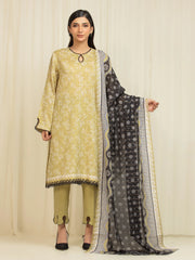 edenrobe Merak Printed Zari Lawn Unstitched 3Pc Suit EWU6M6-044