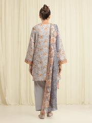 edenrobe Merak Printed Zari Lawn Unstitched 3Pc Suit EWU6M6-045