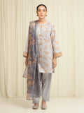 edenrobe Merak Printed Zari Lawn Unstitched 3Pc Suit EWU6M6-045