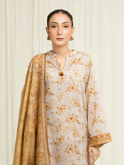 edenrobe Merak Printed Zari Lawn Unstitched 3Pc Suit EWU6M6-046