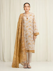 edenrobe Merak Printed Zari Lawn Unstitched 3Pc Suit EWU6M6-046