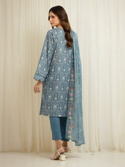 edenrobe Merak Printed Zari Lawn Unstitched 3Pc Suit EWU6M6-049