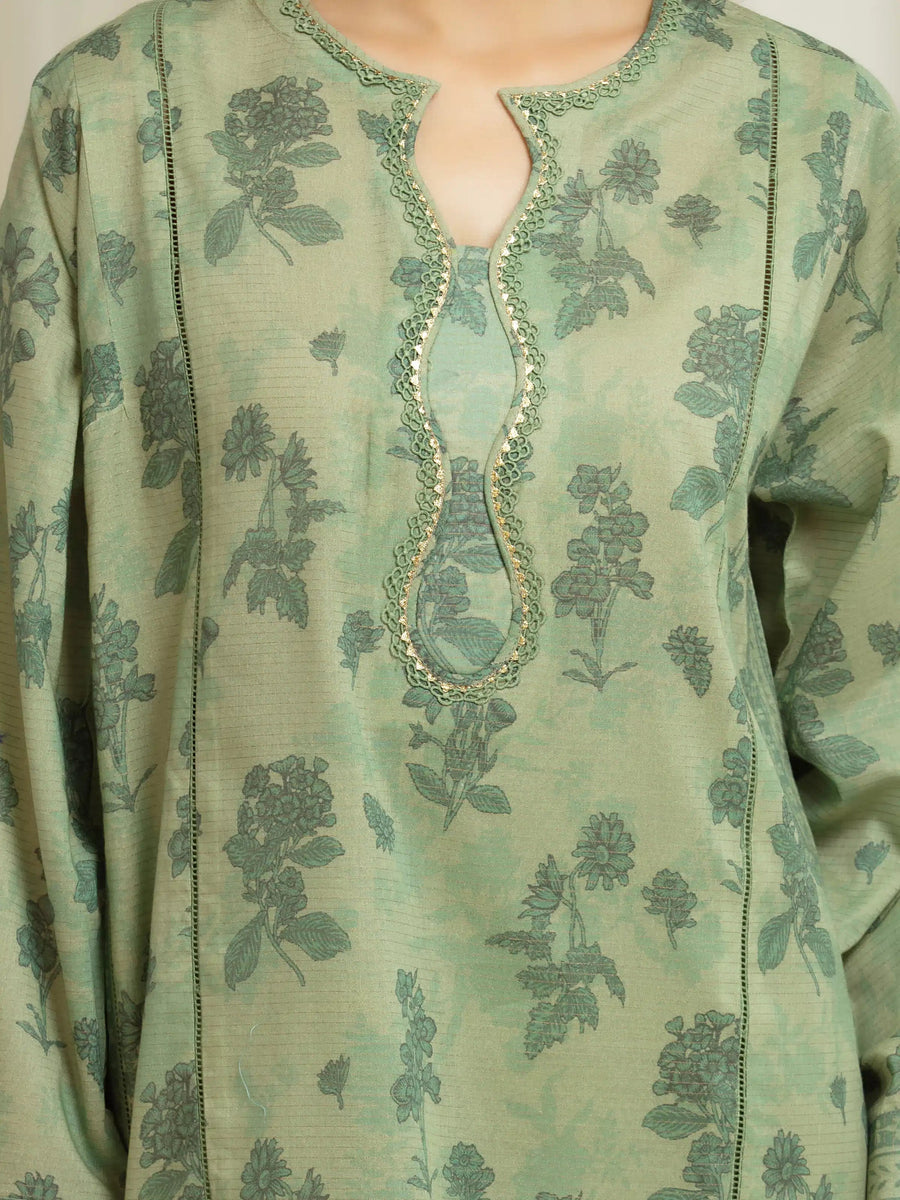 edenrobe Merak Printed Zari Lawn Unstitched 3Pc Suit EWU6M6-050