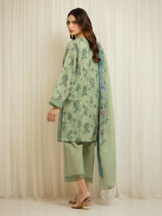 edenrobe Merak Printed Zari Lawn Unstitched 3Pc Suit EWU6M6-050