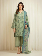edenrobe Merak Printed Zari Lawn Unstitched 3Pc Suit EWU6M6-050