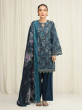 edenrobe Merak Printed Zari Lawn Unstitched 3Pc Suit EWU6M6-051