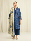 edenrobe Merak Printed Zari Lawn Unstitched 3Pc Suit EWU6M6-055