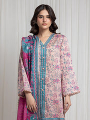 edenrobe Merak Printed Zari Lawn Unstitched 3Pc Suit EWU6M6-056