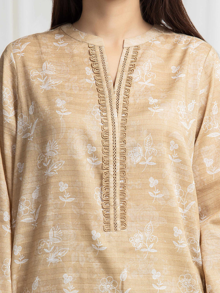 edenrobe Merak Printed Zari Lawn Unstitched 3Pc Suit EWU6M6-057