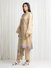 edenrobe Merak Printed Zari Lawn Unstitched 3Pc Suit EWU6M6-057