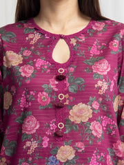 edenrobe Merak Printed Zari Lawn Unstitched 3Pc Suit EWU6M6-058
