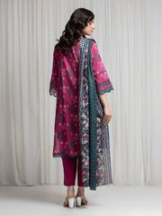 edenrobe Merak Printed Zari Lawn Unstitched 3Pc Suit EWU6M6-059