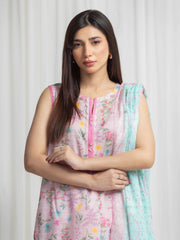 edenrobe Merak Printed Zari Lawn Unstitched 3Pc Suit EWU6M6-062