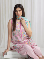 edenrobe Merak Printed Zari Lawn Unstitched 3Pc Suit EWU6M6-062