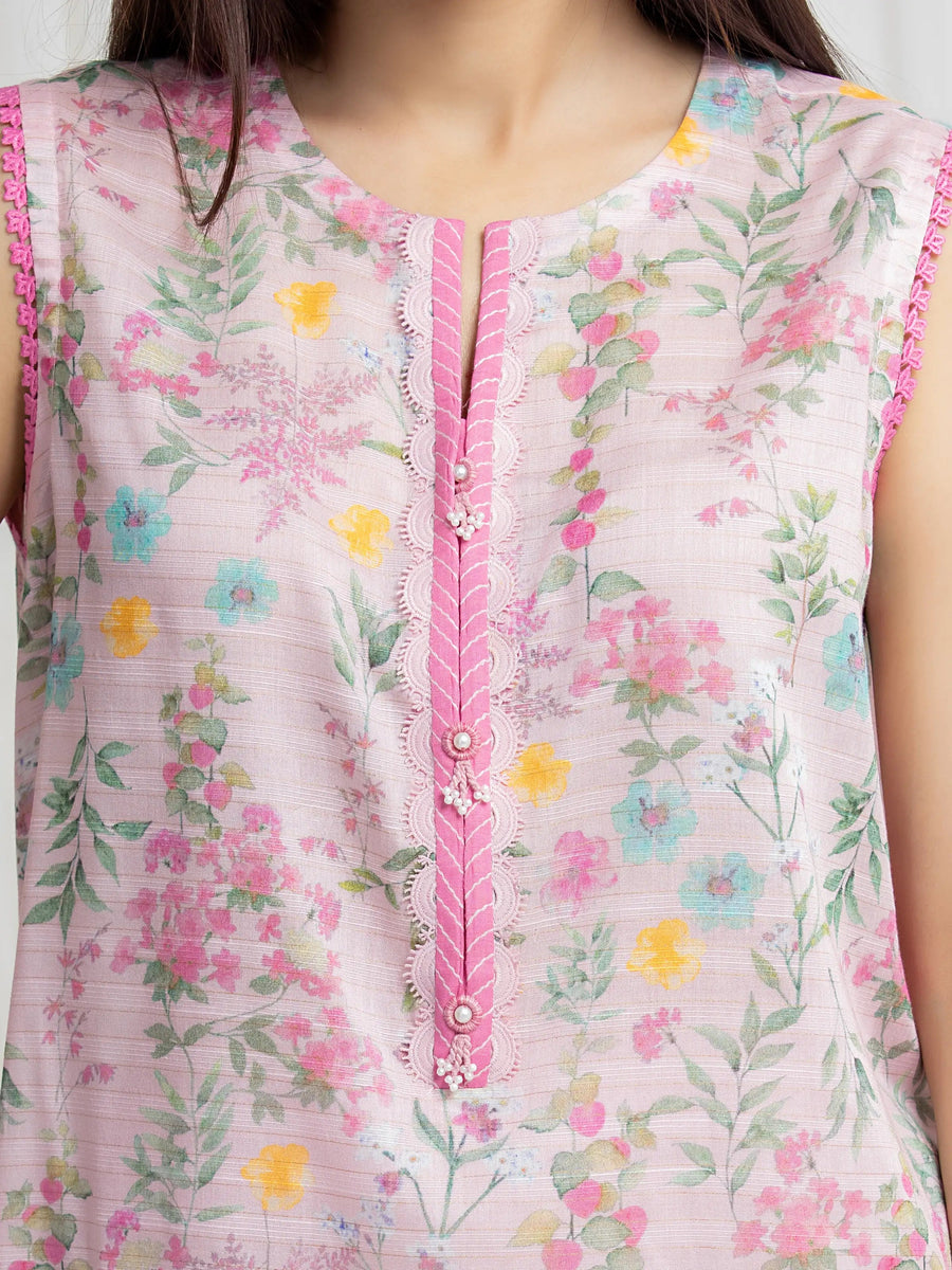 edenrobe Merak Printed Zari Lawn Unstitched 3Pc Suit EWU6M6-062