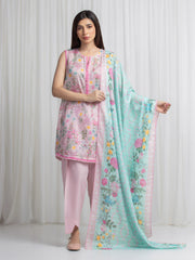 edenrobe Merak Printed Zari Lawn Unstitched 3Pc Suit EWU6M6-062