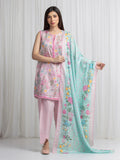 edenrobe Merak Printed Zari Lawn Unstitched 3Pc Suit EWU6M6-062