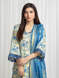 edenrobe Merak Printed Zari Lawn Unstitched 3Pc Suit EWU6M6-063