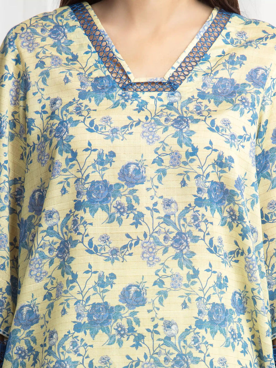 edenrobe Merak Printed Zari Lawn Unstitched 3Pc Suit EWU6M6-063