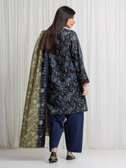 edenrobe Merak Printed Zari Lawn Unstitched 3Pc Suit EWU6M6-065