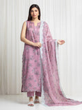 edenrobe Merak Printed Zari Lawn Unstitched 3Pc Suit EWU6M6-066